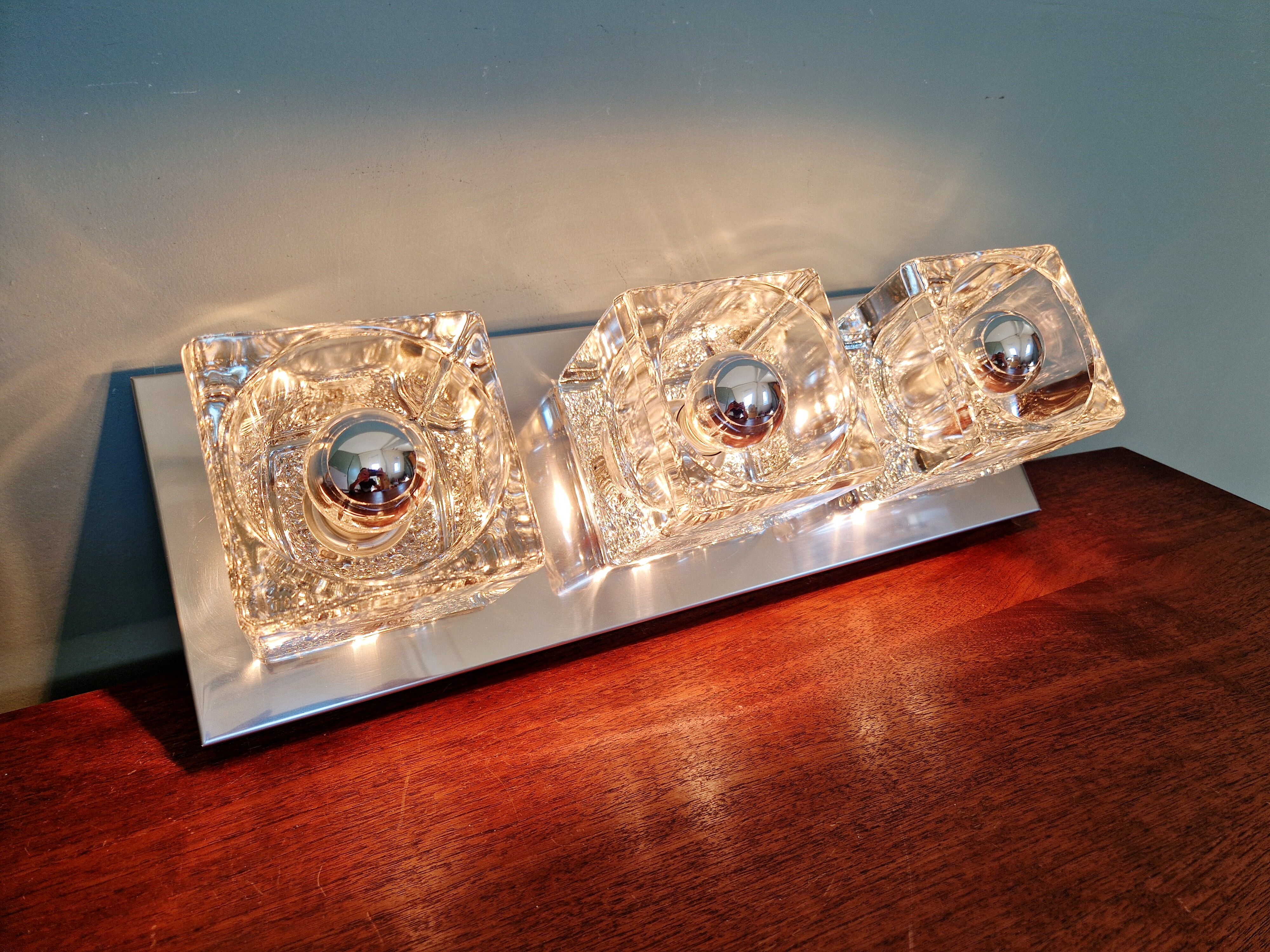 Triple wall lamp Ice Cube, Peill & Putzler, 1970