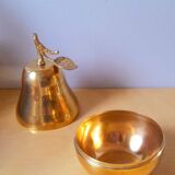Apple and pear brass boxes from the 70s