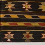 6x10 Black & Yellow Turkish Wool Kilim Rug,Area Kilim Rug 170x312 Cm