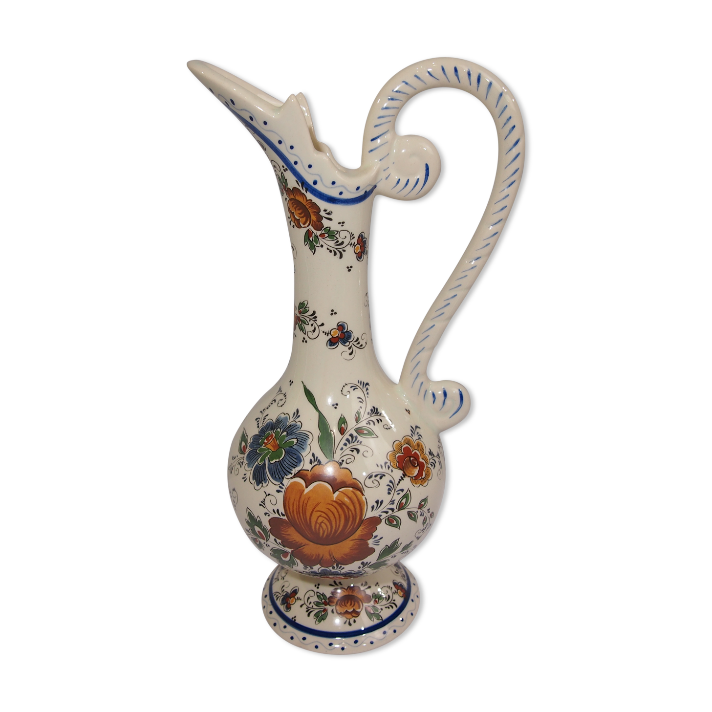 Delft porcelain pitcher, signed H Bequet for jema