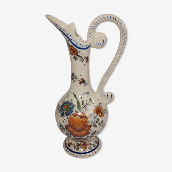 Pichet en porcelaine Delft, signée H Bequet pour jema