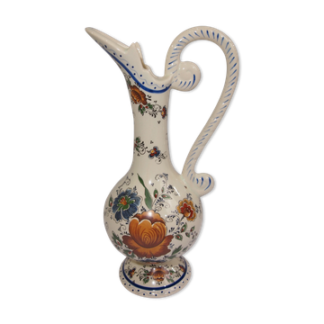 Pichet en porcelaine Delft, signée H Bequet pour jema