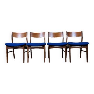 4x 60s 70s Teak Chair Dining Chair Danish Modern Design Denmark