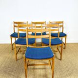 6 Scandinavian oak chairs from the 1960s.
