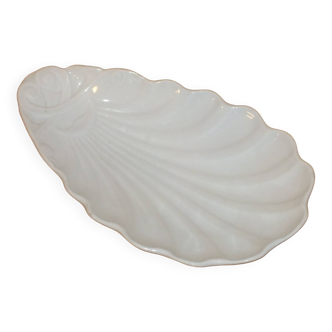 Paris white porcelain bowl, shell butter dish