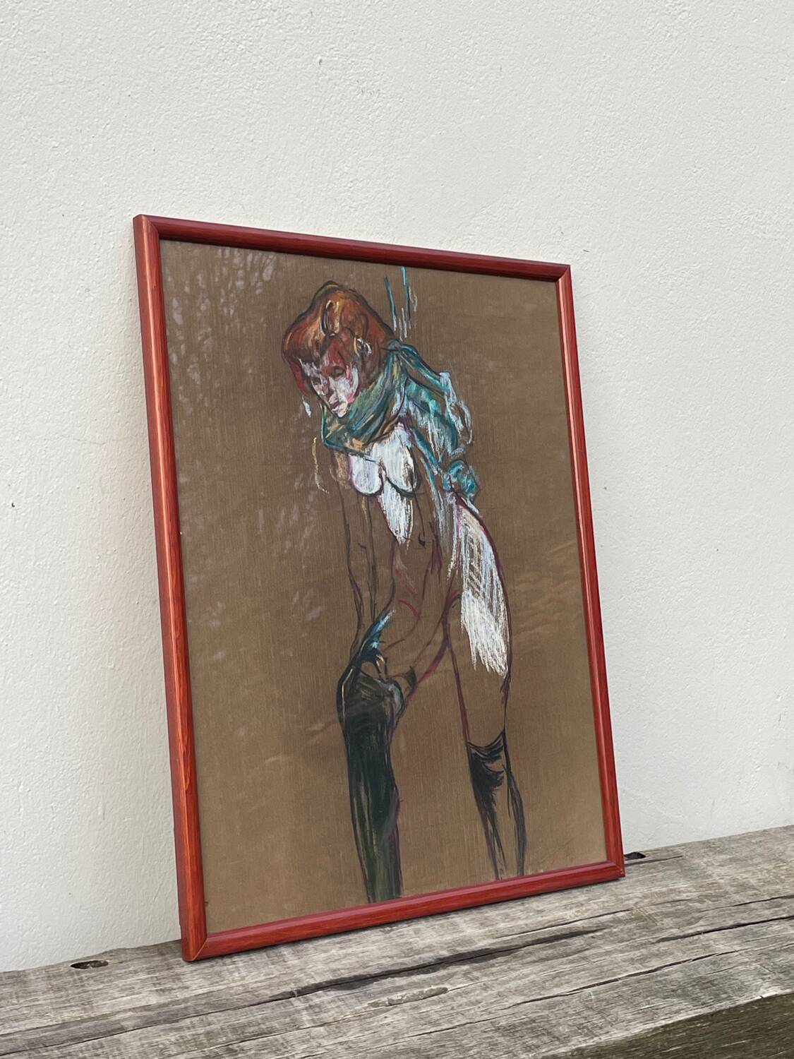 Pastel drawing of a nude