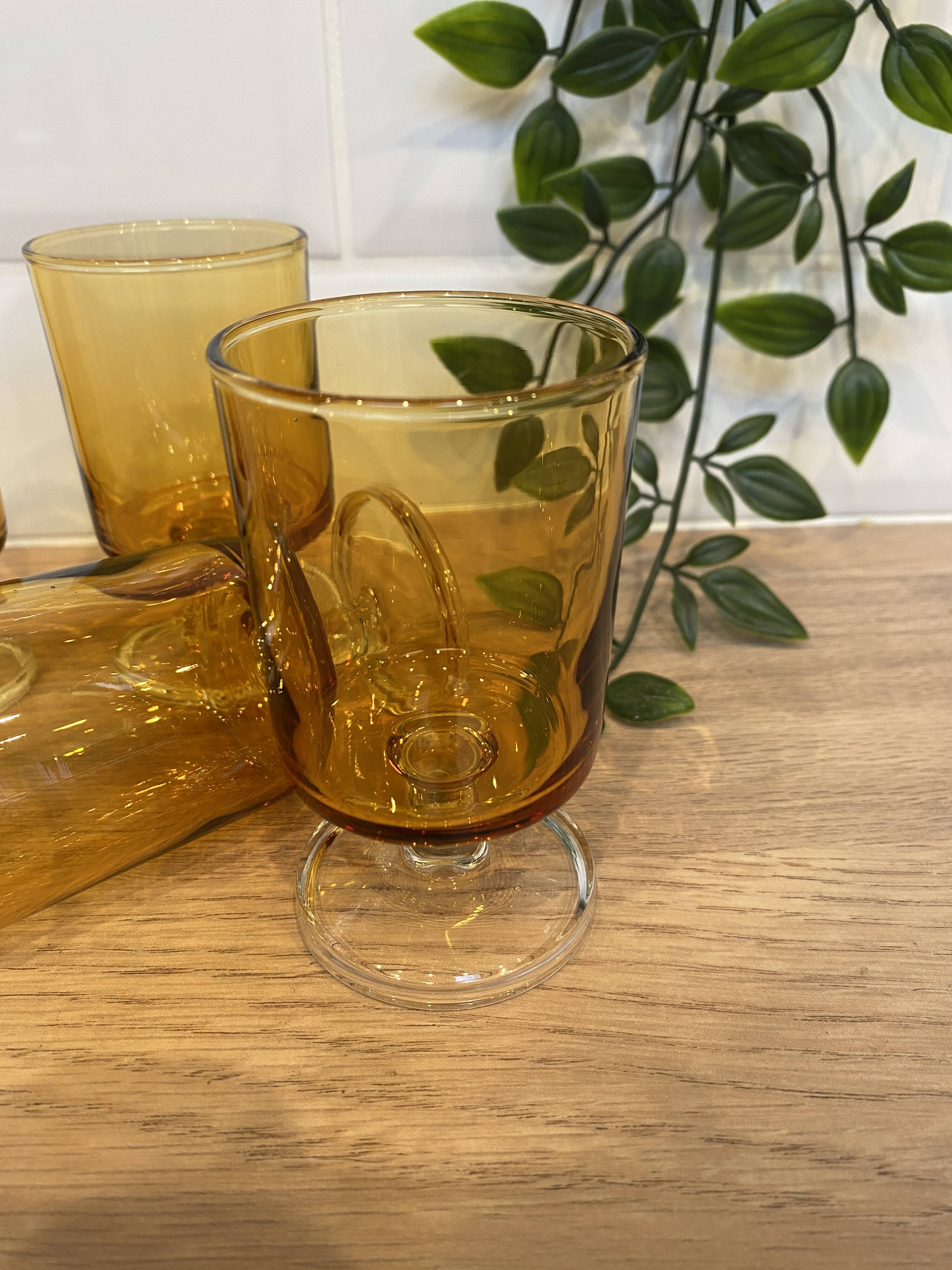 Set of 4 Luminarc Sweden Amber white wine glasses