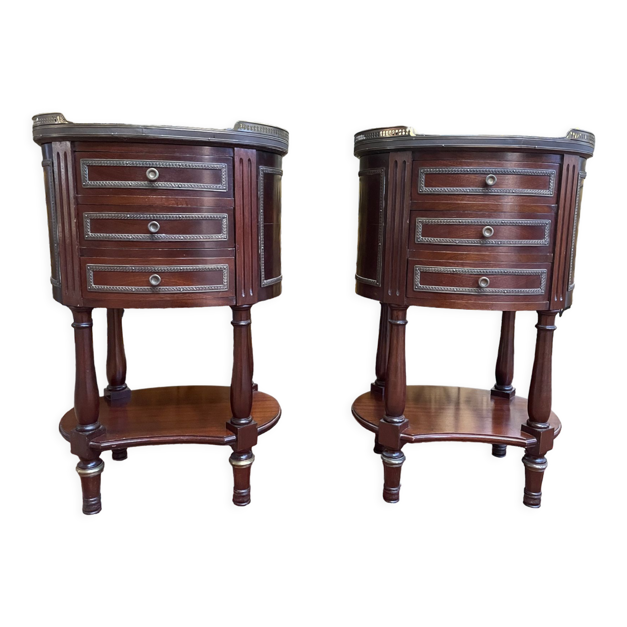 Pair of Louis XVI style bedside tables