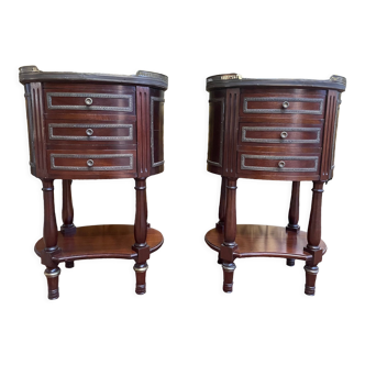 Pair of Louis XVI style bedside tables