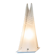 Milky White Murano Frosted Glass Pyramid Table Lamp with White Metal Base - Italian Space Age Design, 1970s