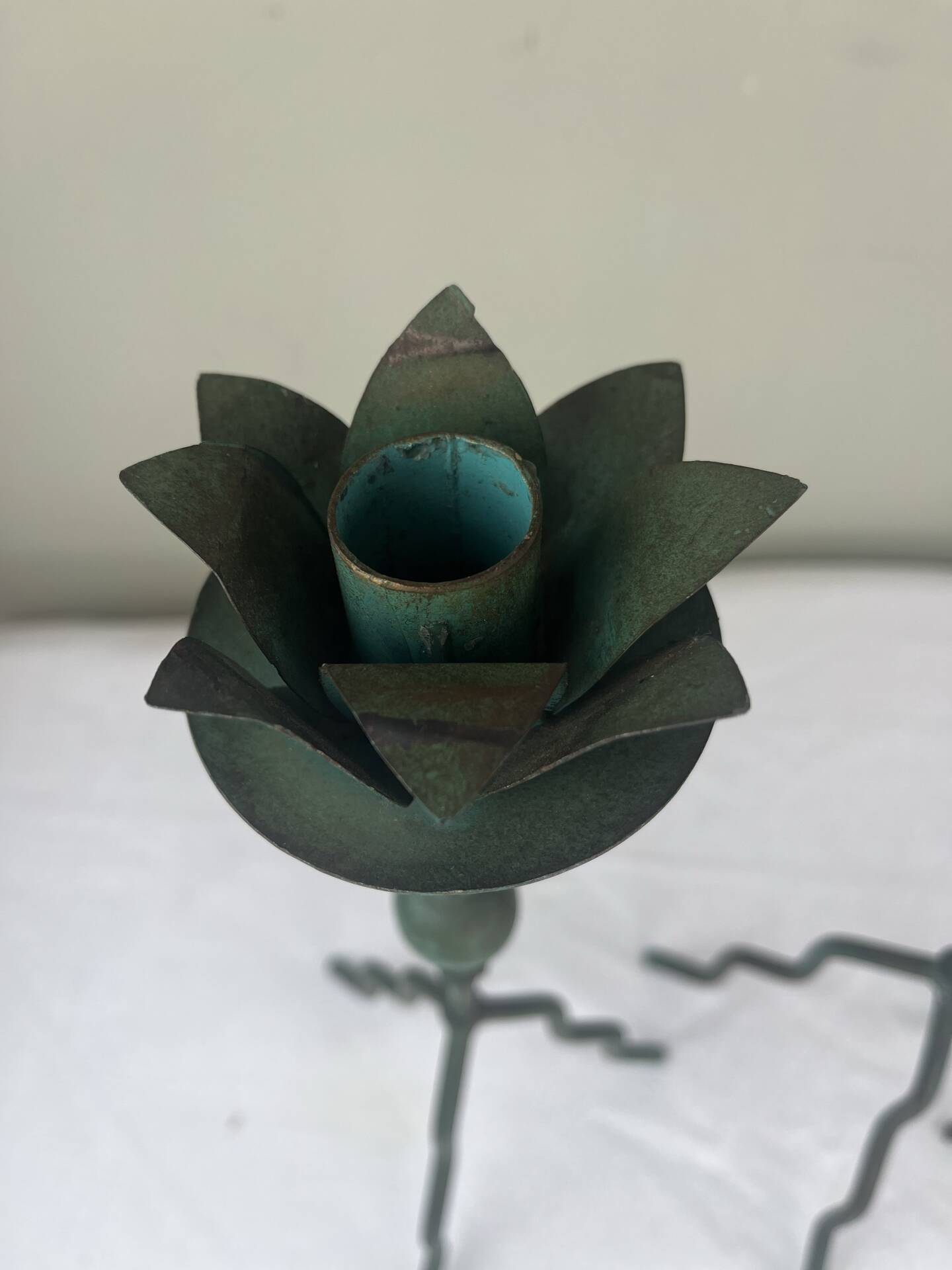 Sculptural candle holder trio