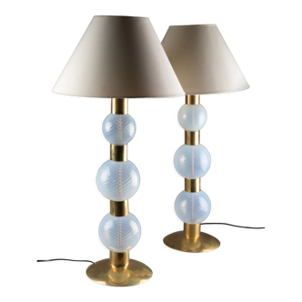 Pair of Murano glass lamps, twentieth century