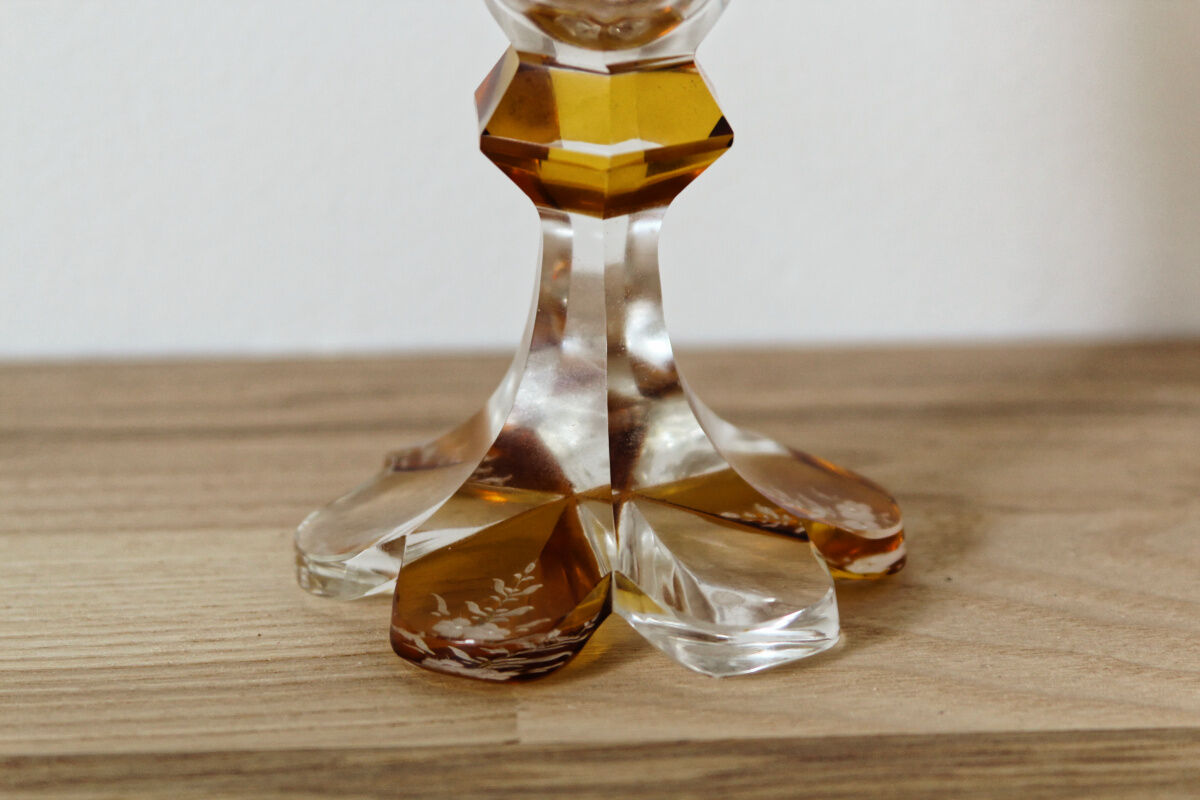 Bohemian crystal cornet vase