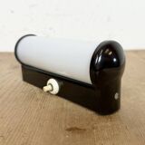 Industrial Brown Bakelite Wall Light with Milk Glass, 1950s