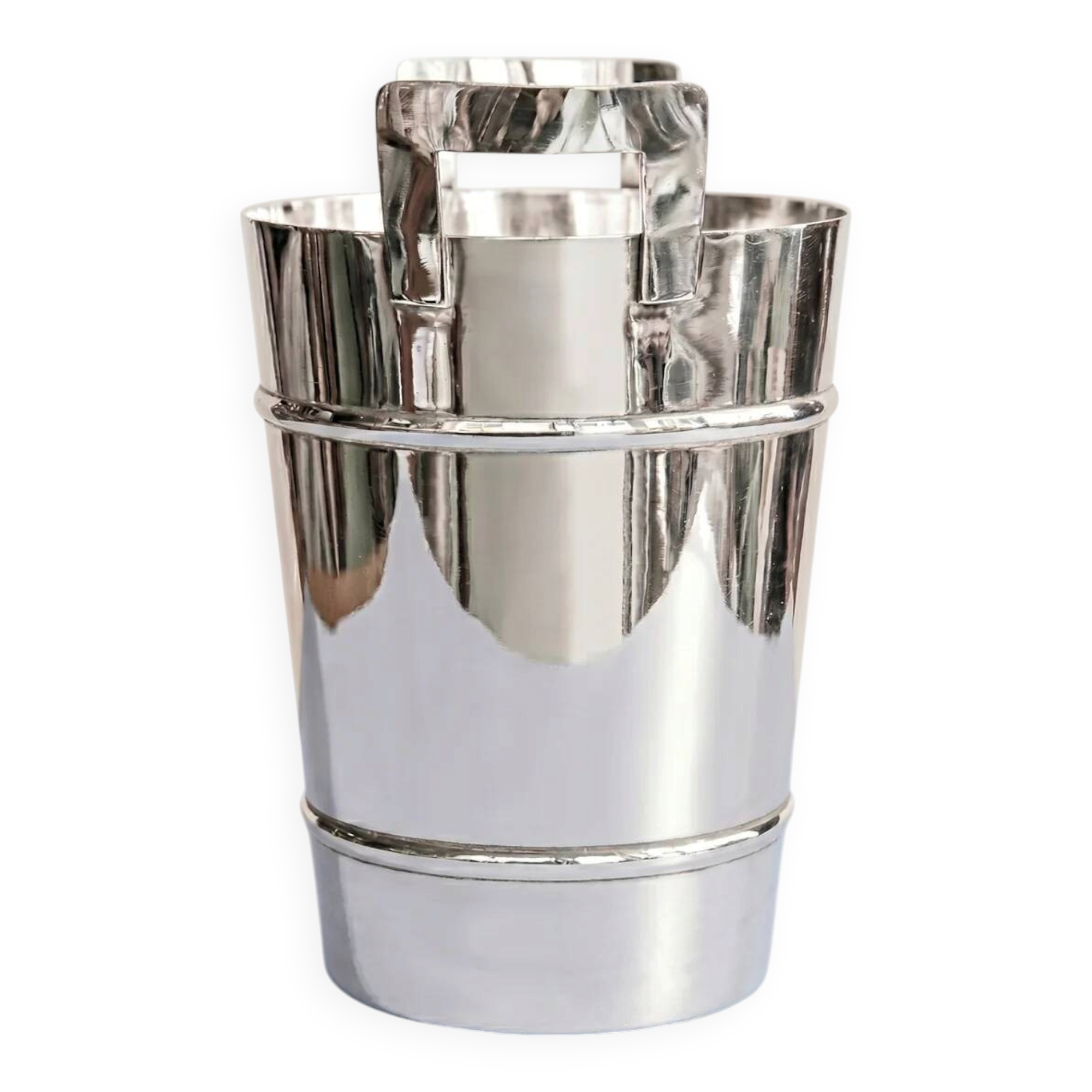 Modernist silver-plated champagne and ice bucket, 1950s.