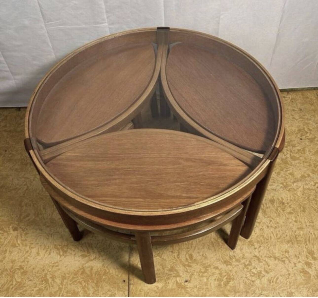 Mid century retro vintage teak trinity coffee table by nathan 1960  Ad