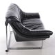 Italian Black leather Postmodern 2 seater sofa, 1970s