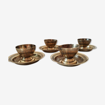 Lot de 4 coquetiers en laiton