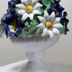 Centre de table trompe l'oeil faïence Italienne vintage corbeille de fleurs
