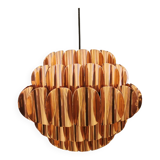 Copper colored hanging lamp. designed by thorsten orrling sweden