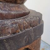 Colonne vis de pressoir en bois ancienne 19ème art populaire rustique en chêne