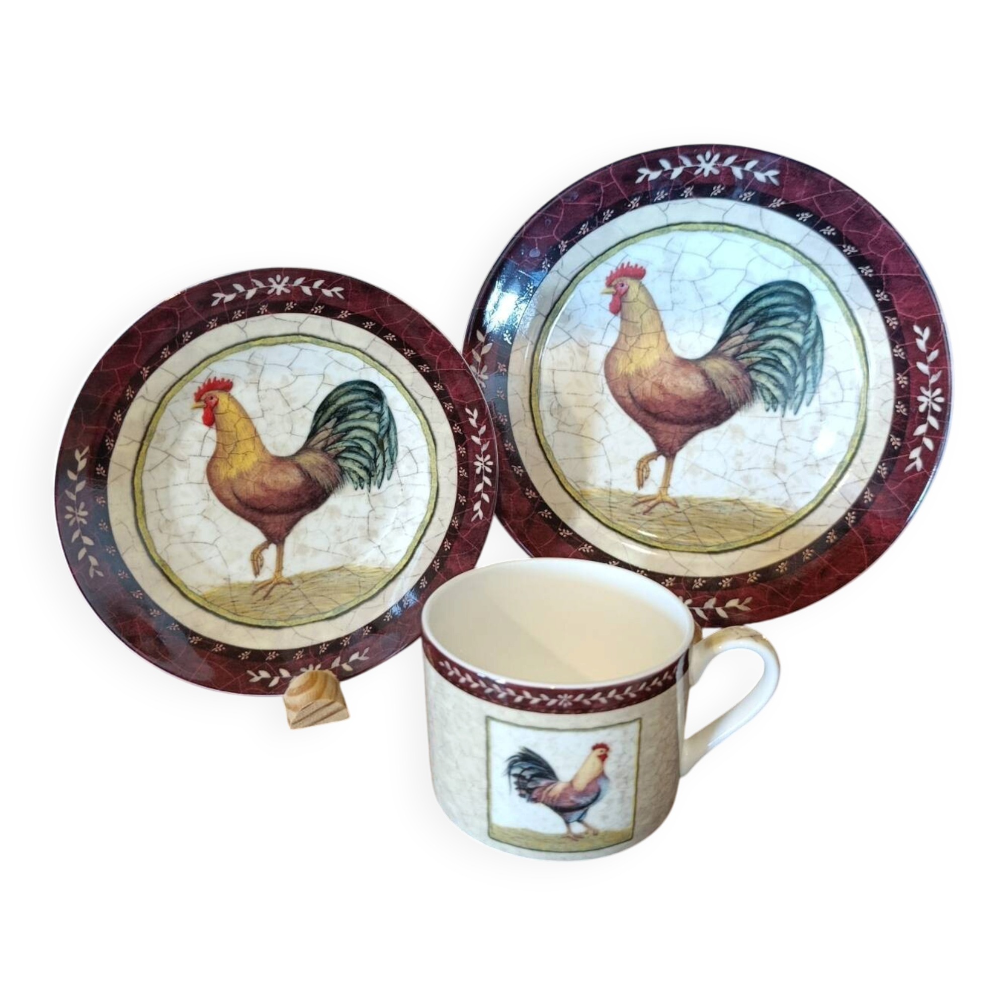 Crockery set rooster - English porcelain