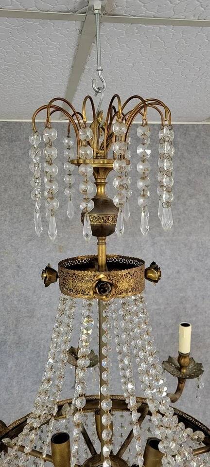 Louis XV style hot air balloon or basket chandelier circa 1900