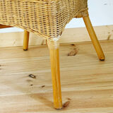 High back wicker chair