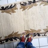 Vintage Tibetan Art Deco Khaden rug 92cm x 206cm 1960s