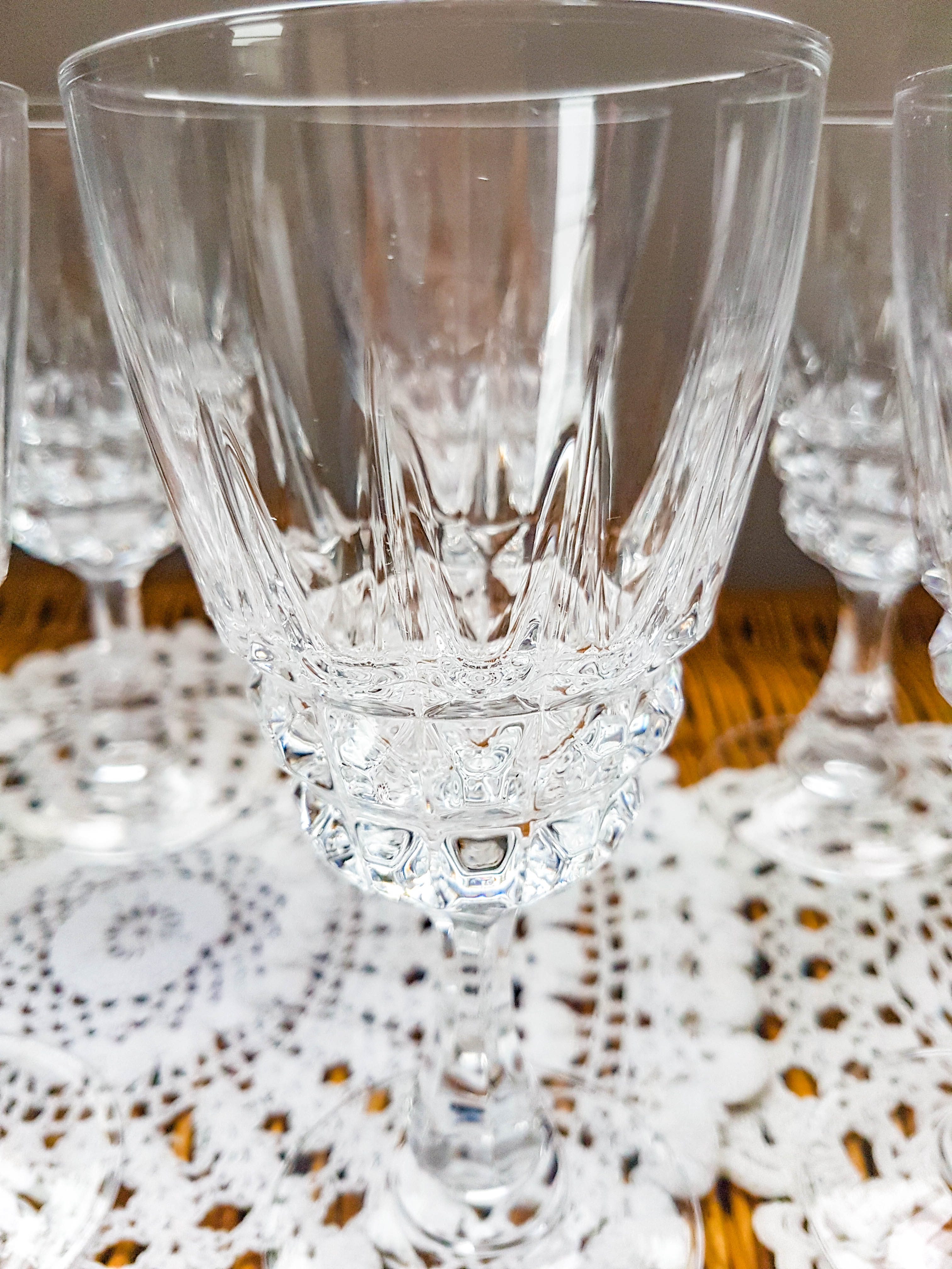 Lot de 6 verres à eau cristal d'arques modèle "Pompadour "
