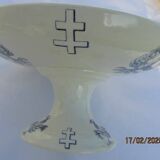 Lorraine cross and thistle compote dish with blue decoration