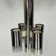 Sciolari geometric chrome and plexiglass 5 lights chandelier. Italy 1970s