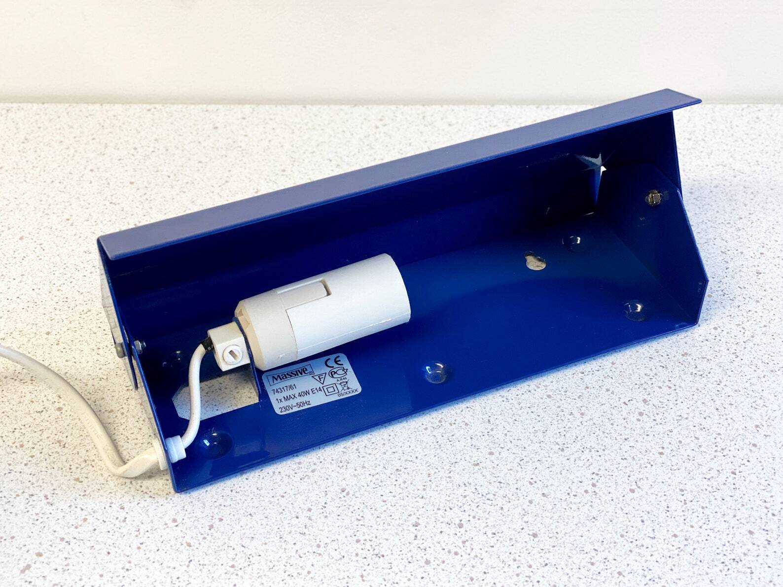 Vintage Blue massive bed lamp / wall lamp