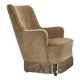 1970s, Danish highback armchair, light green furniture velour.
