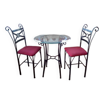 High table and two chairs