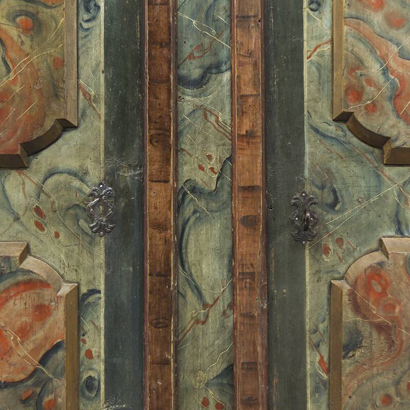 Folk art painted bridal wardrobe