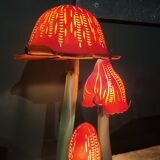 Lampe Gallé laiton et verre champignon