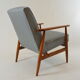Fauteuil Fox pieds de poule bleu