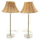 Boréns Boras Table Lamp Glass with Straw Shade Sweden 1960