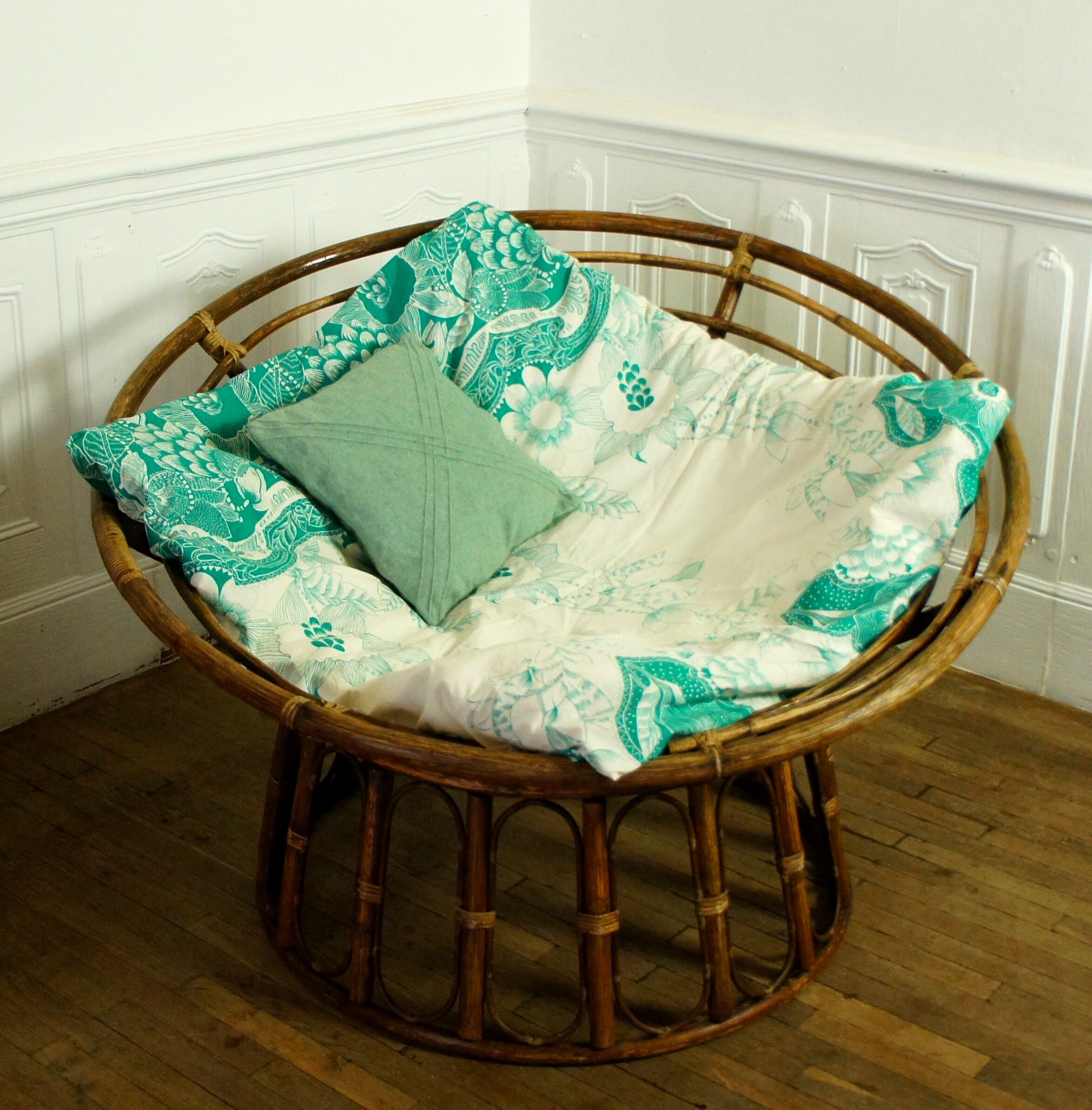 Armchair Papasan in rattan XL