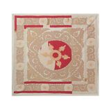 Hand knotted rug, vintage turkish rug 135x142 cm