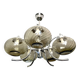 Large chrome and smoked glass chandelier 1970
