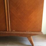 Vintage 3-doors cabinet with feet compass