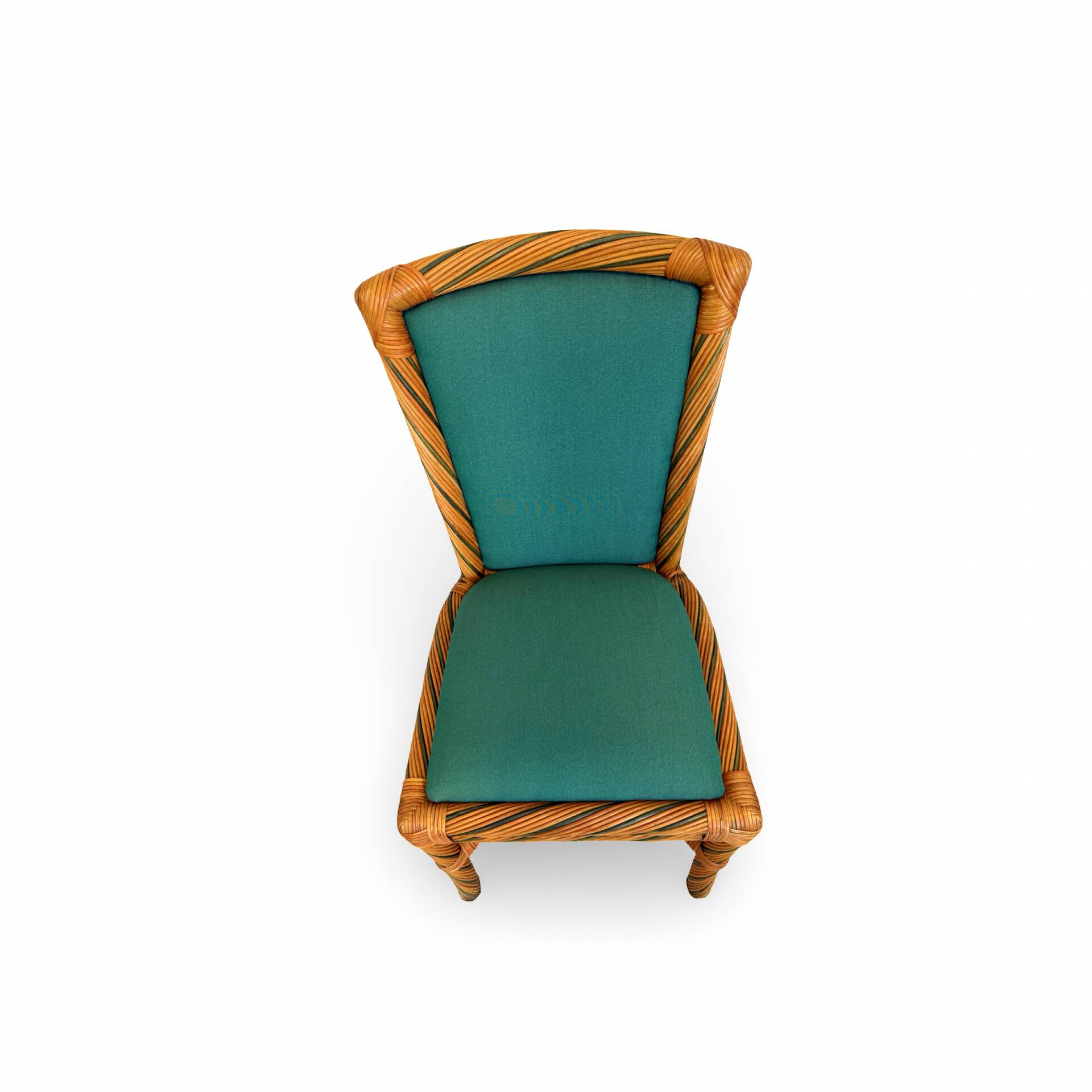 Set of six vintage bamboo and rattan dining chairs