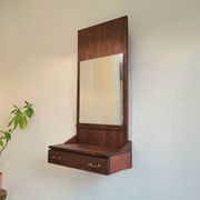 Vintage 1970s Scandinavian shelf mirror in rosewood