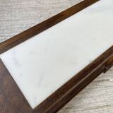 Oak console with white marble top 1970