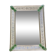 Contemporary rectangular Venetian mirror in floral green, hand-carved in Murano glass.