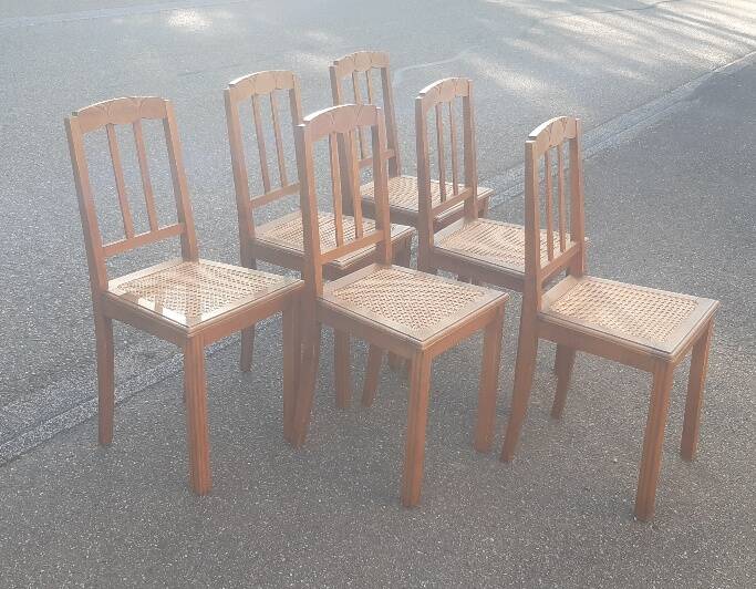 Lot de 6 chaises Art déco