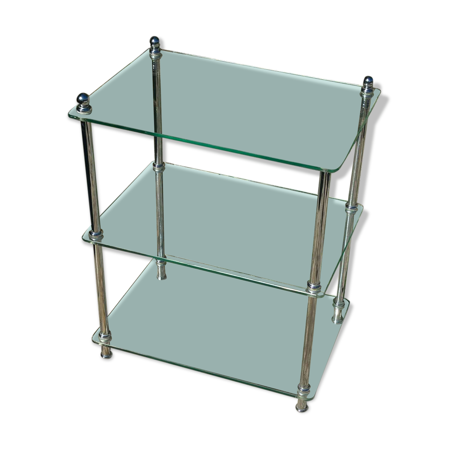 Small shelf in glass and chrome