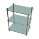 Petite étagère en verre et chrome